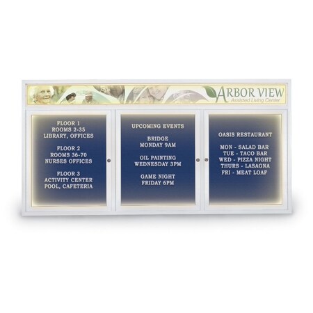 United Visual Products Indoor Enclosed Combo Board, 42"x32", Gold Frame/Blue & Apricot UVCB4232G-BLUE-APRICOT